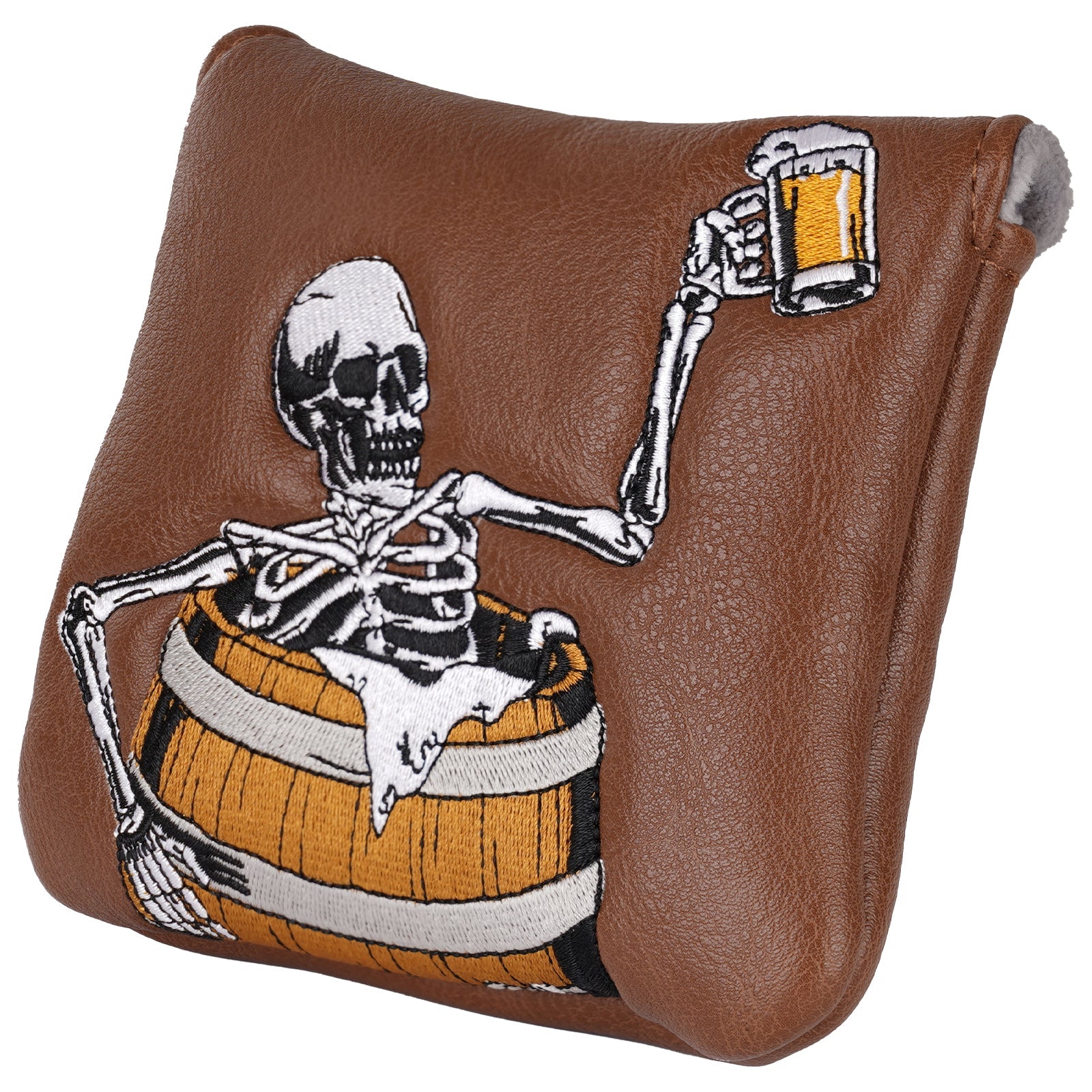 Wine Barrel Skull Wood Head Cover