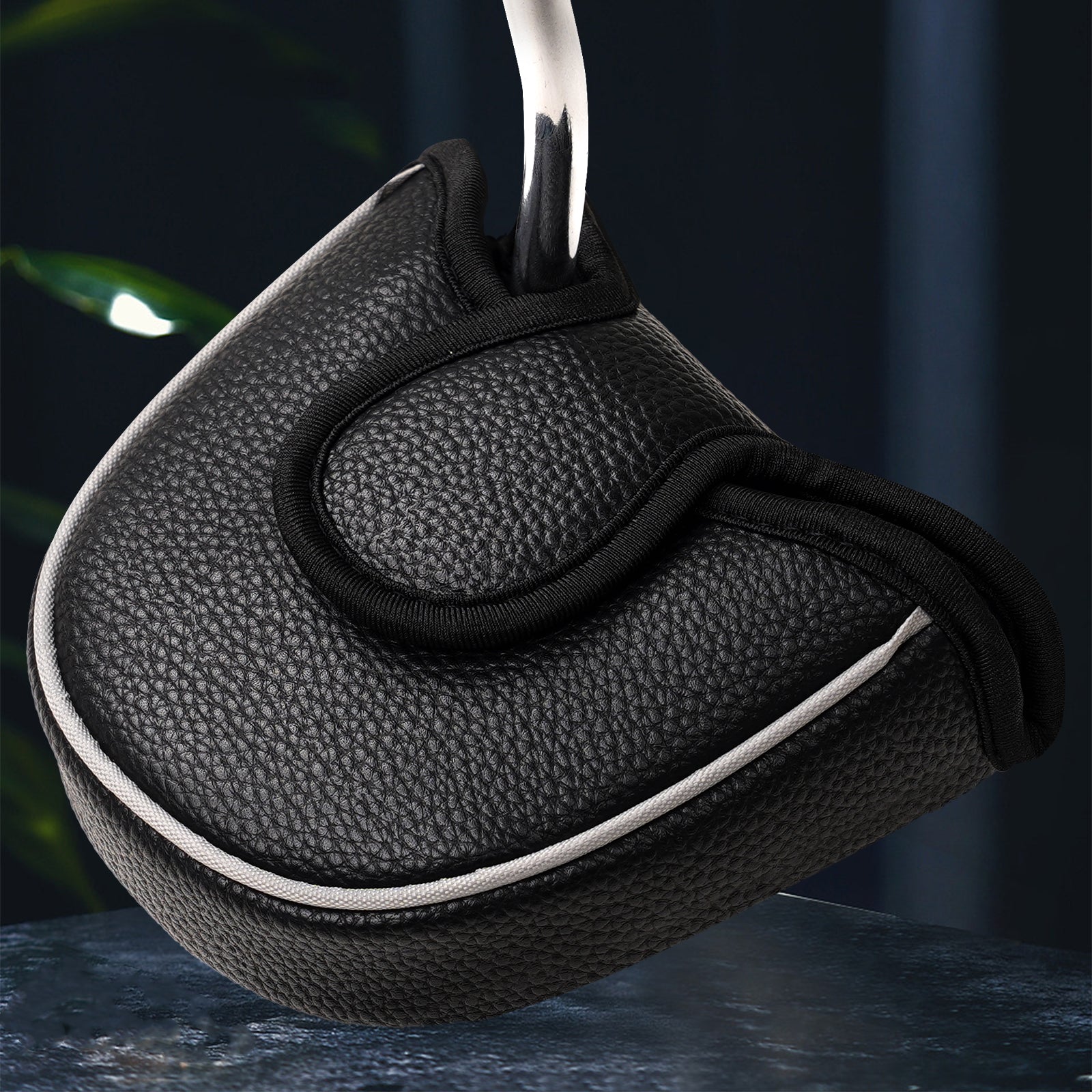 Black Litchi Mallet Putter Head Cover