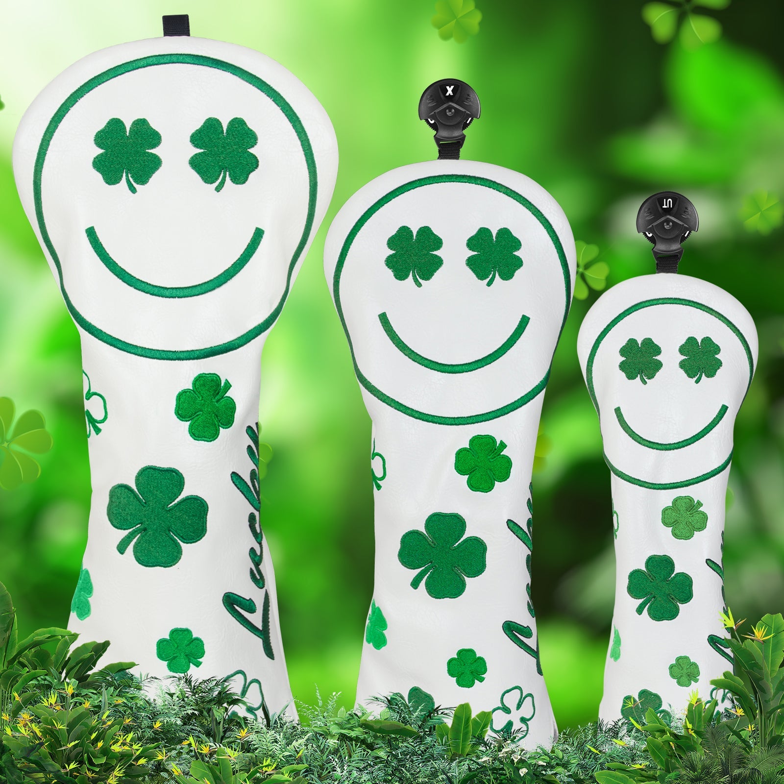 Green Smile Wood Head Cover Set