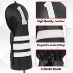 Black and White Stripes Golf Headcover Set