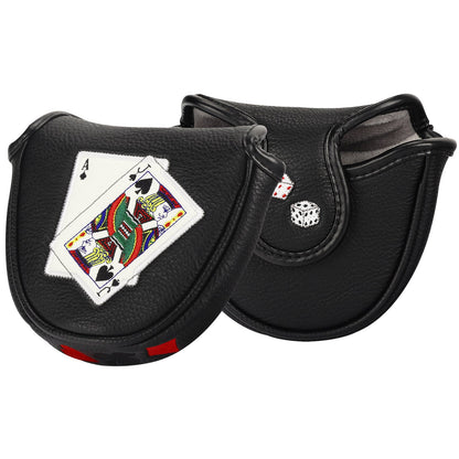 Ace and Jack Black Mallet Head Cover-CraftsmanGolf