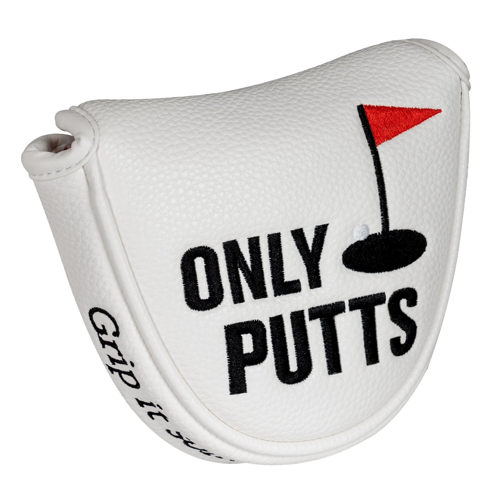 White Flag Only Putts Square Putter Head Cover Headcover