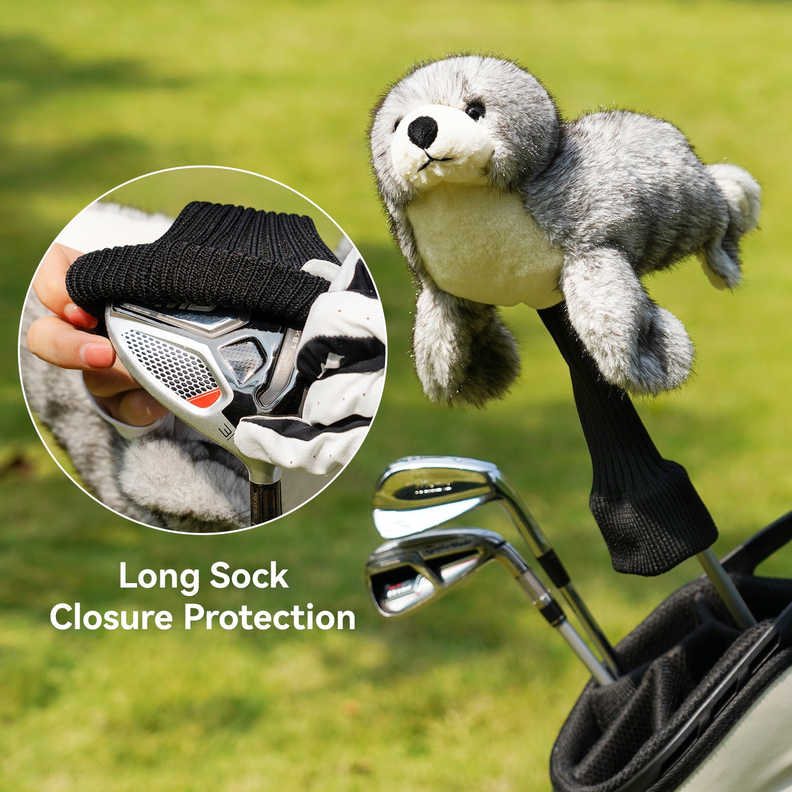 Gray Seal Plush Animal Golf Headcover