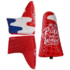 Red& White&Blue Crocodile Leather Golf Head Cover Set