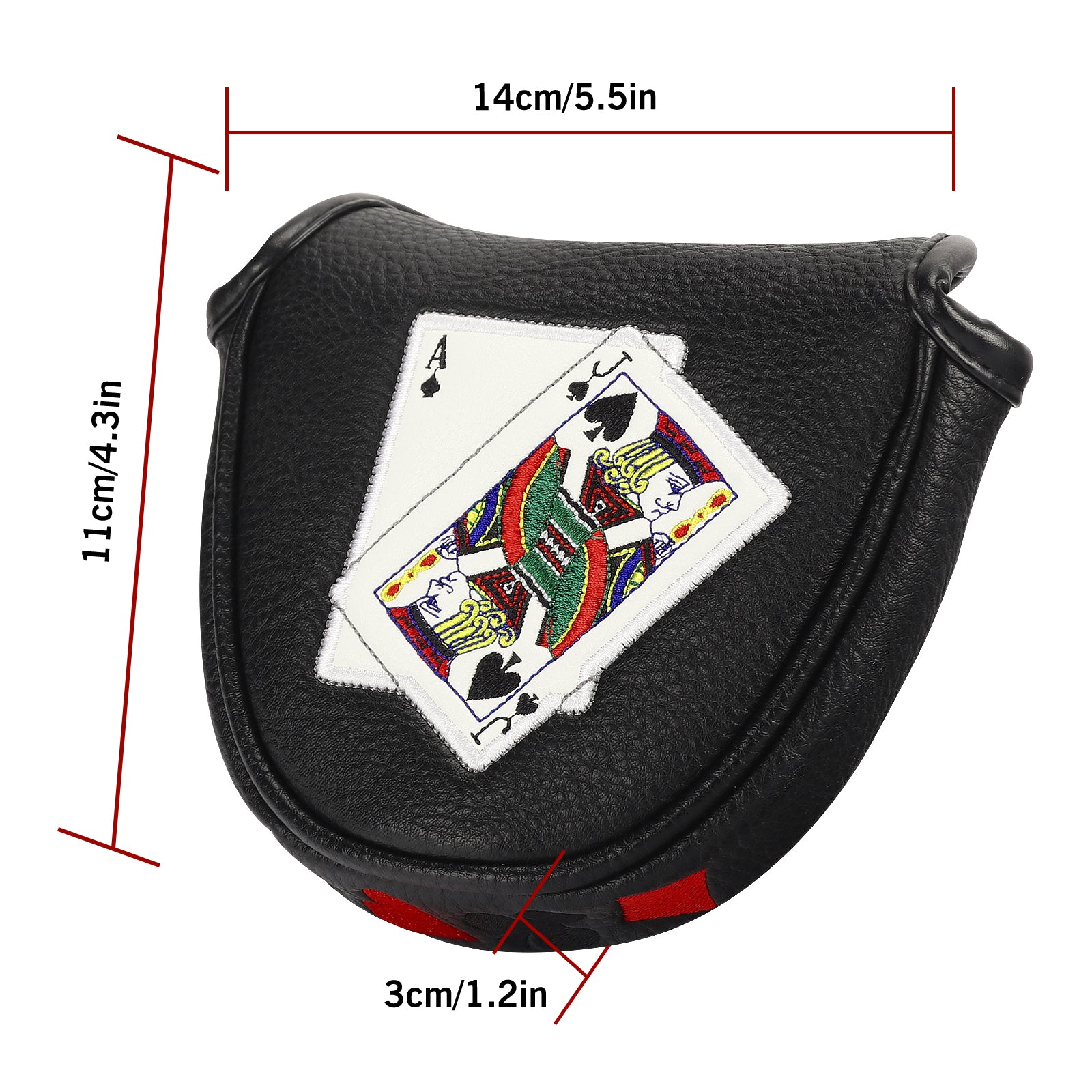 Ace and Jack Black Mallet Head Cover-CraftsmanGolf