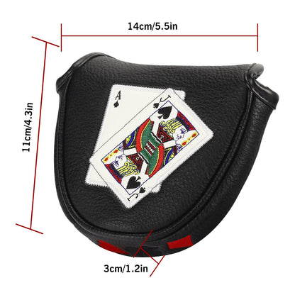 Ace and Jack Black Mallet Head Cover-CraftsmanGolf