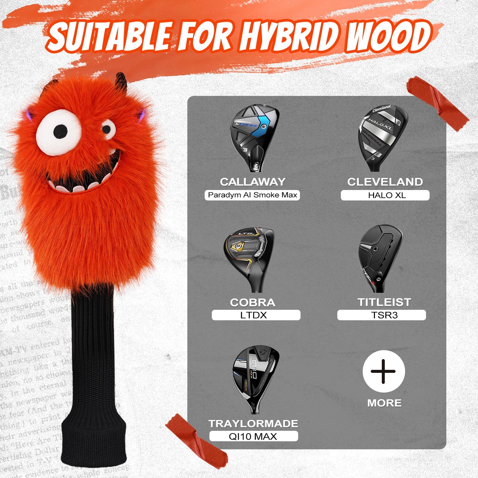 Orange Monster Golf Headcover Set