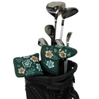 Green Rhododendron Embroidery Golf Putter Cover