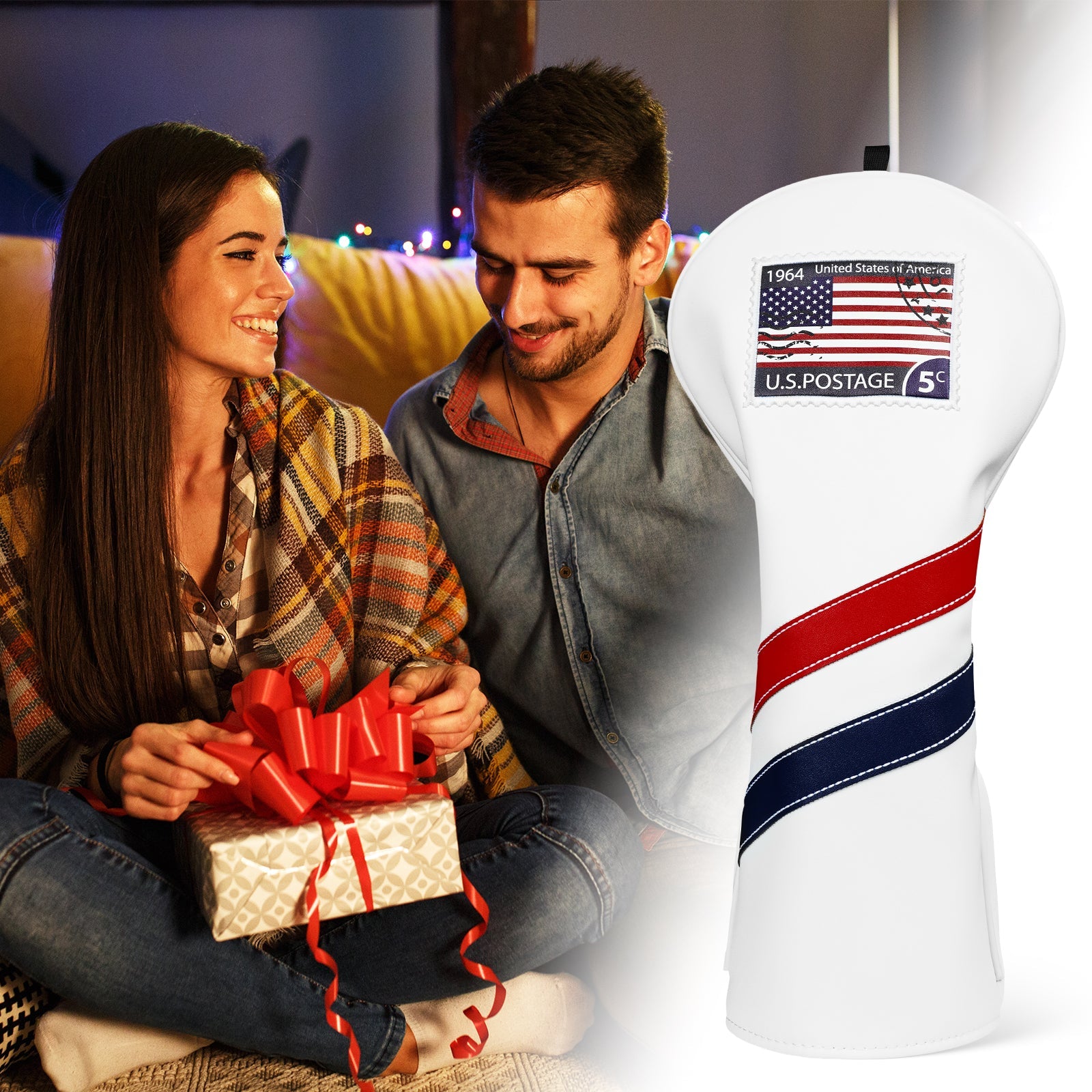 White Stamp Driver Head Cover