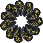 Black PU Yellow Stitch Iron Cover 11pcs (3-9,P,G,S,L)