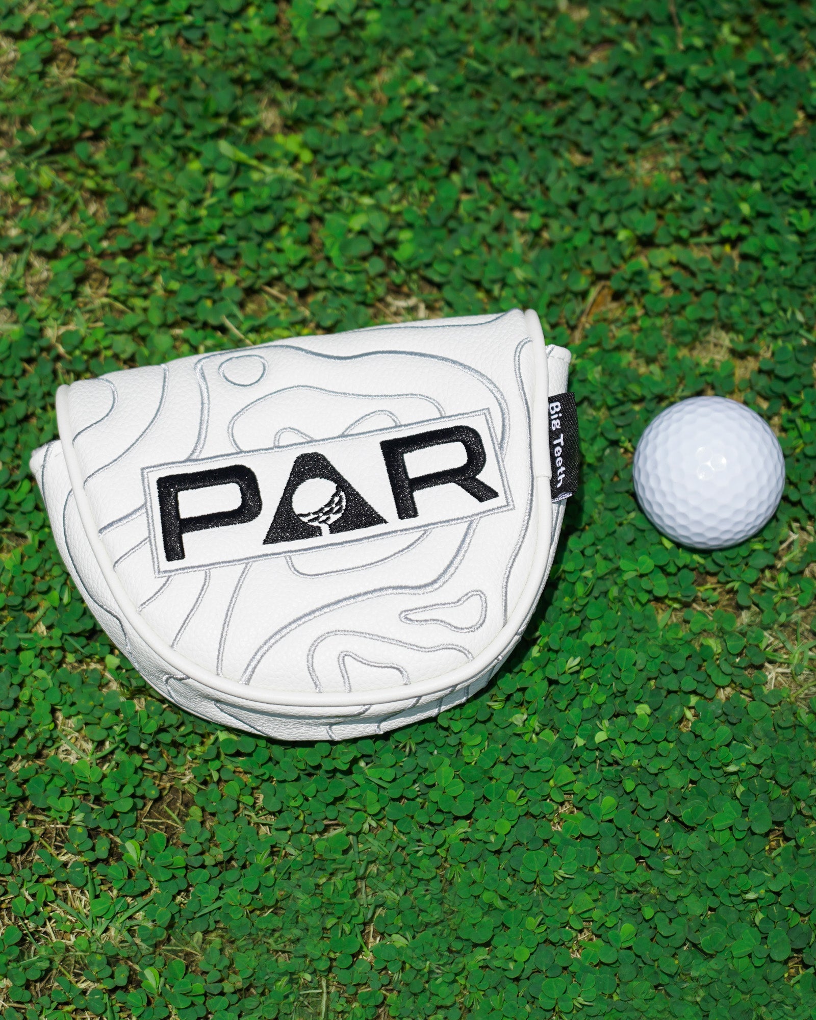 White PAR Map Pattern Putter Golf Headcover