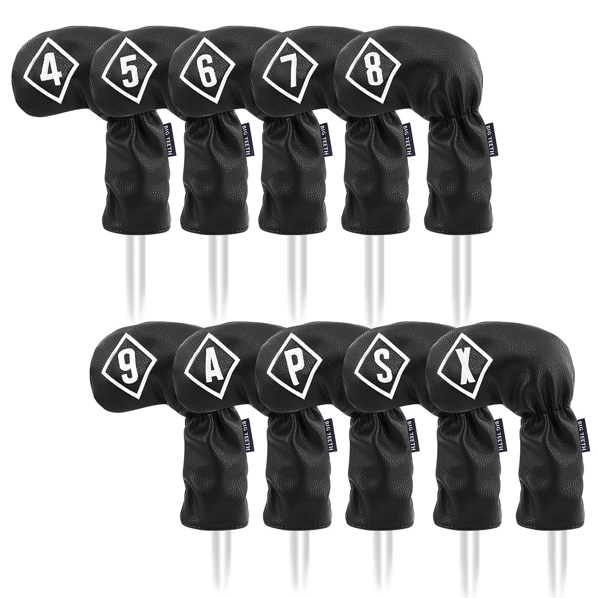 Black Diamond Numbers Iron Headcovers Set 10pcs