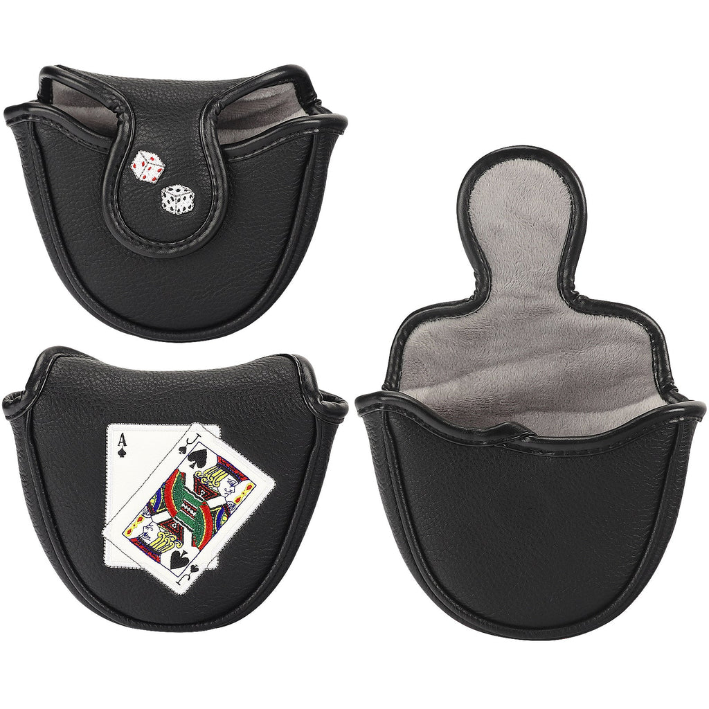 Ace and Jack Black Mallet Head Cover-CraftsmanGolf