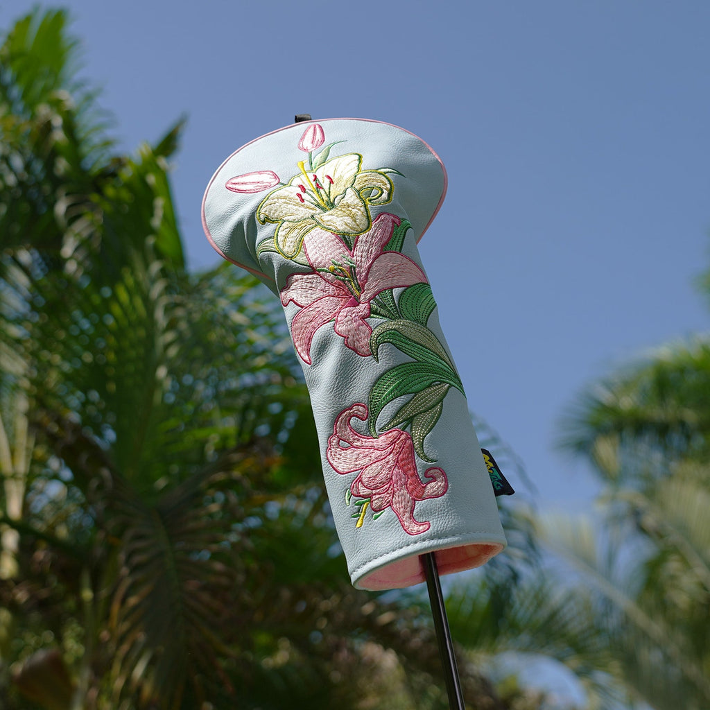 Blue PU Lily Driver Golf Headcover