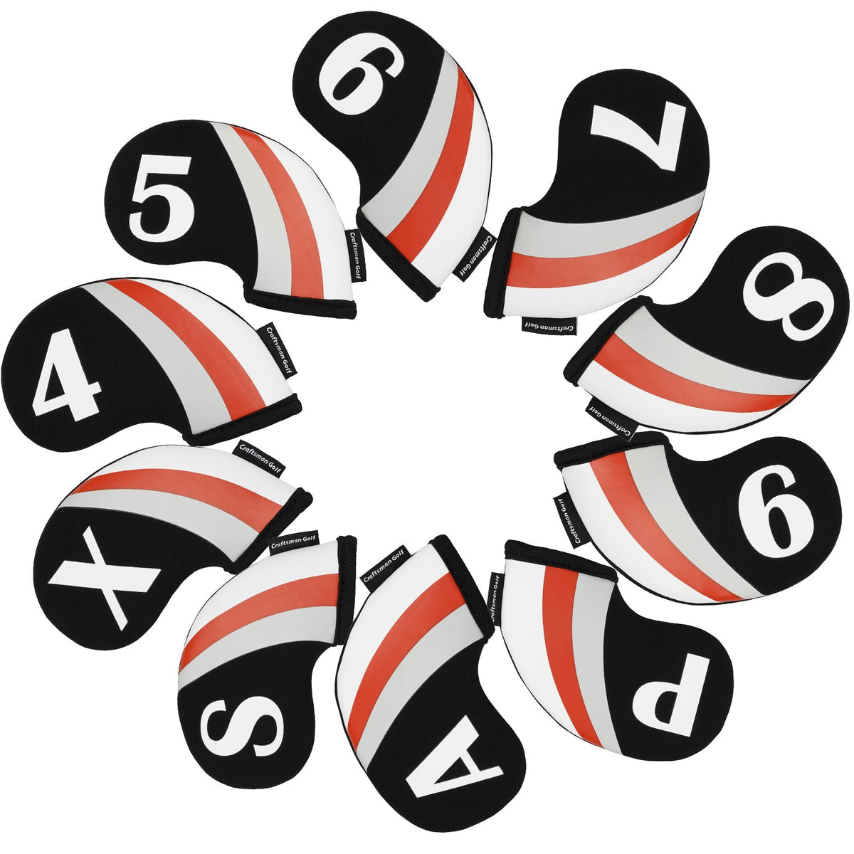 White& Black& Red Iron Cover 10pcs（4-9,P,A,S,X）Neoprene