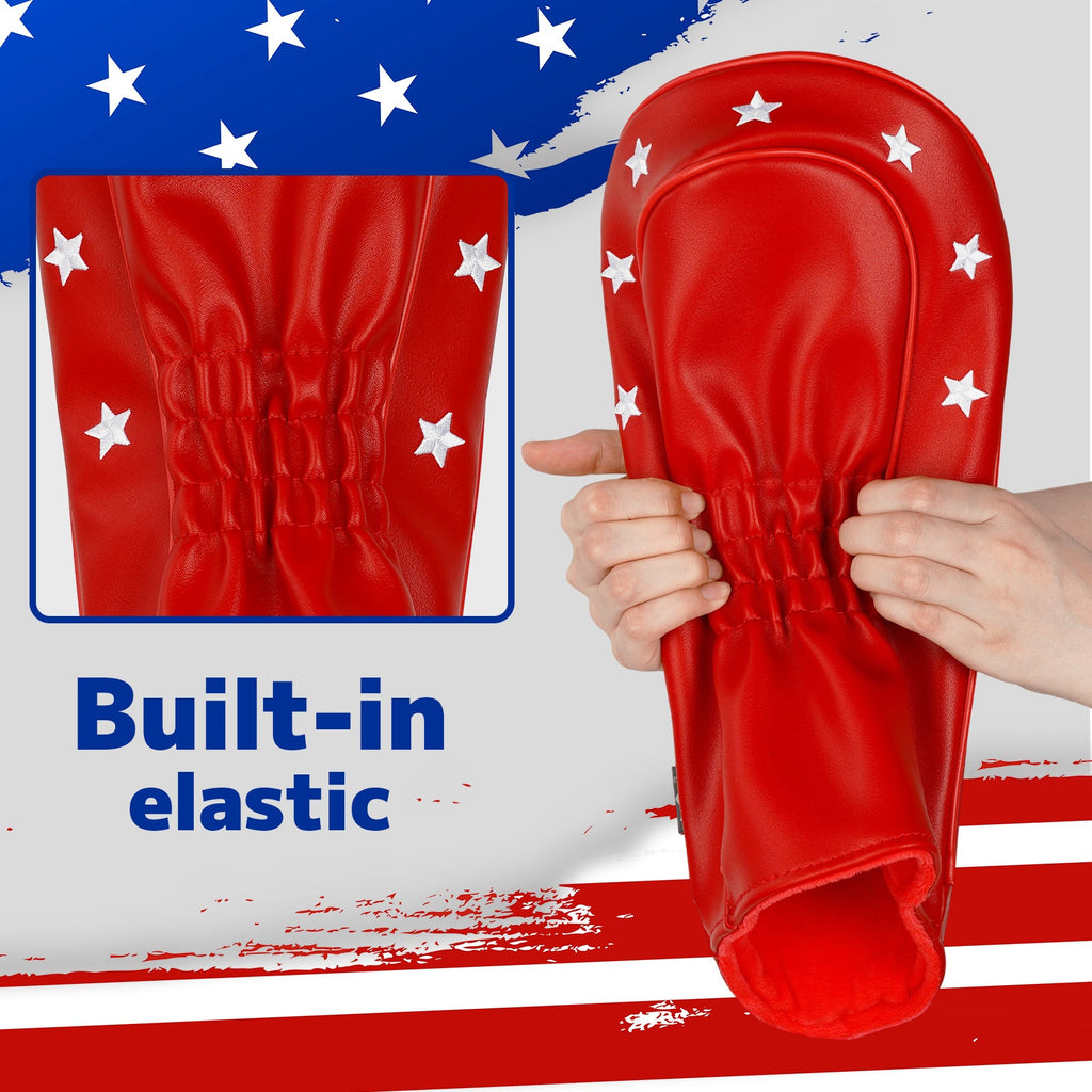 Black Red MAGA Embroidery Three-piece Driver Head Cover