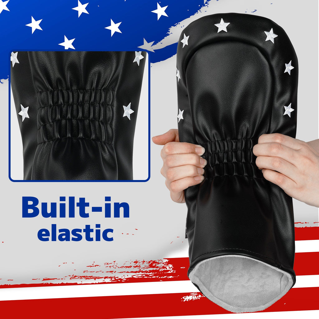 Black Red MAGA Embroidery Three-piece Driver Head Cover