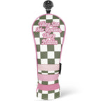 Green Pink Check Golf Headcover Set