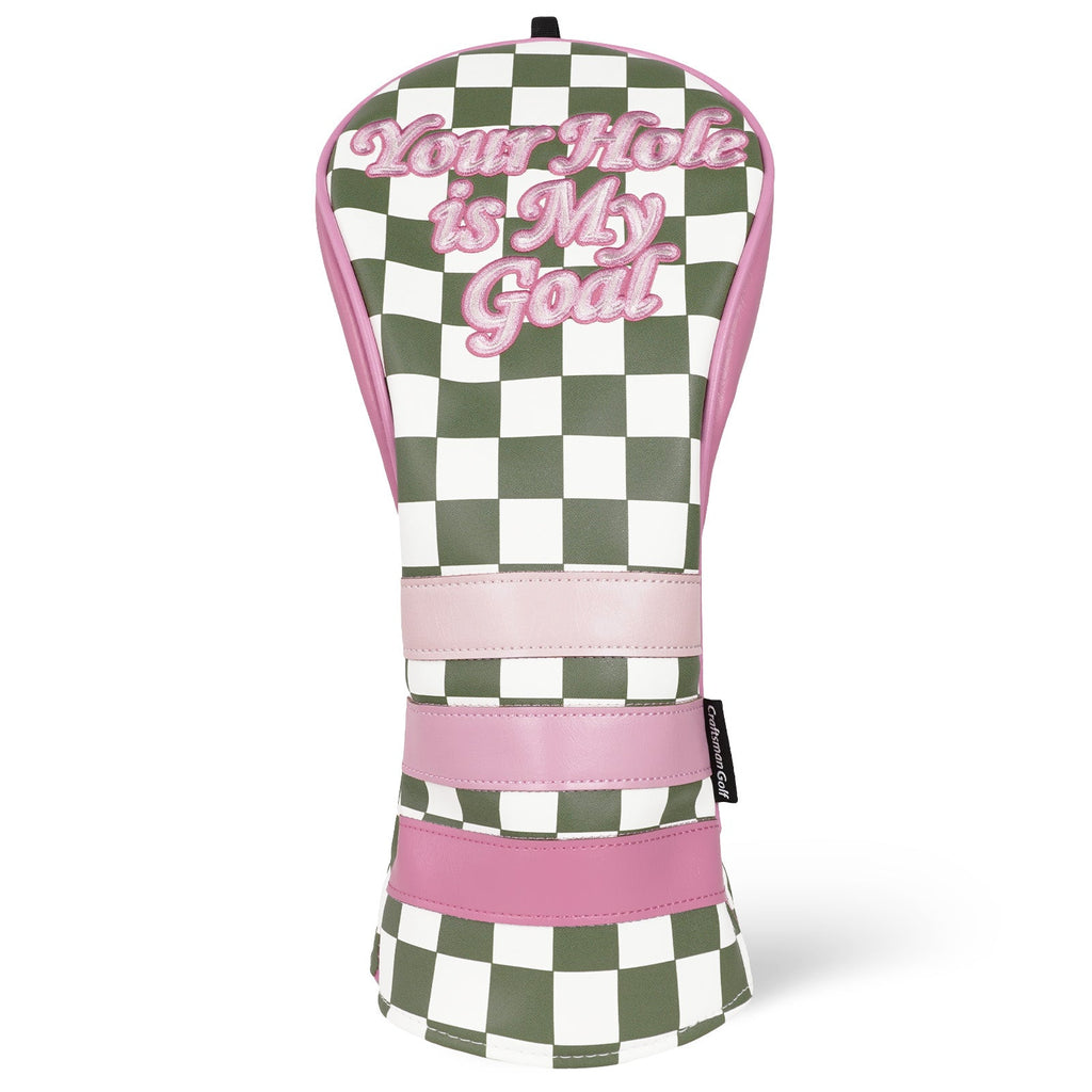 Green Pink Check Golf Headcover Set