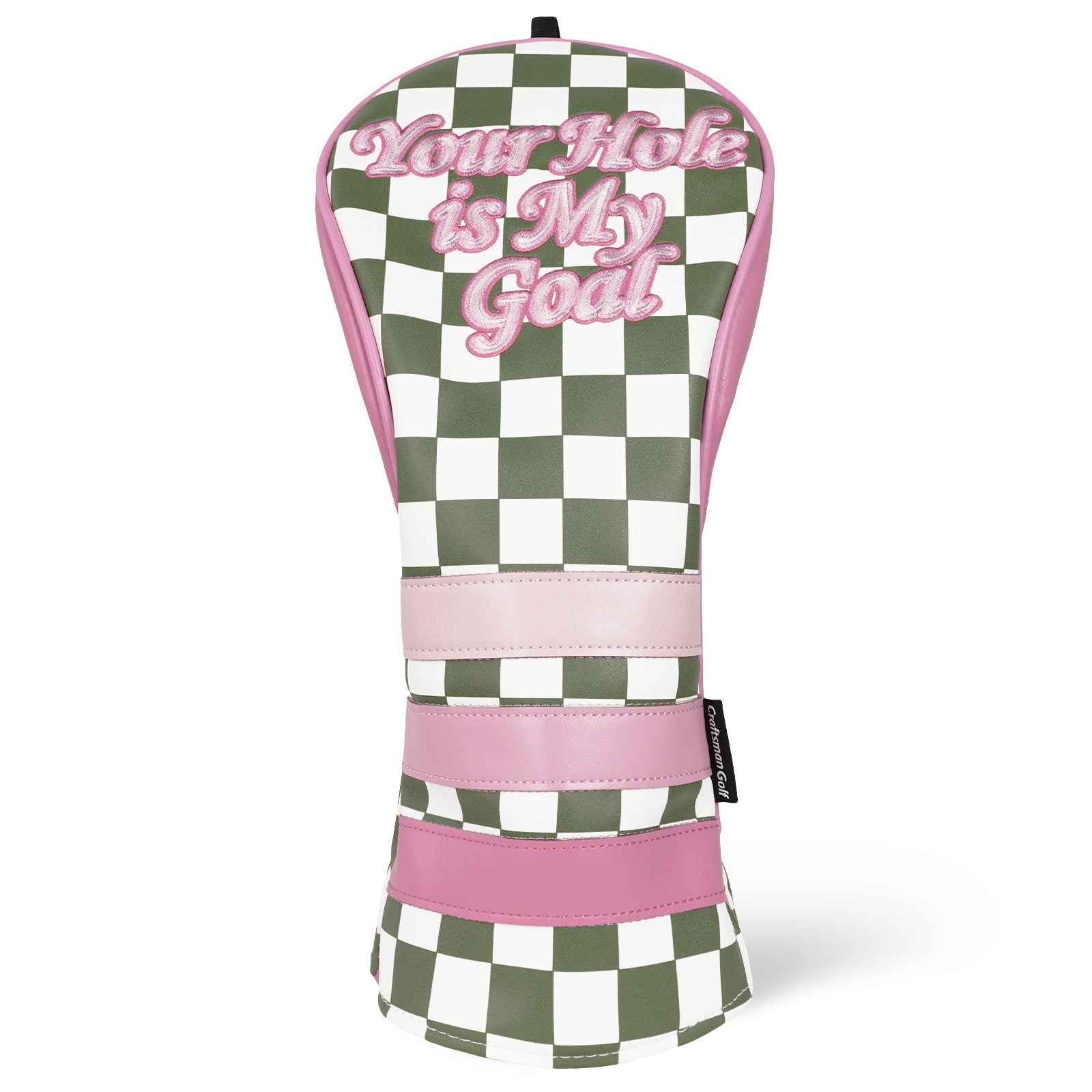 Green Pink Check Golf Headcover Set