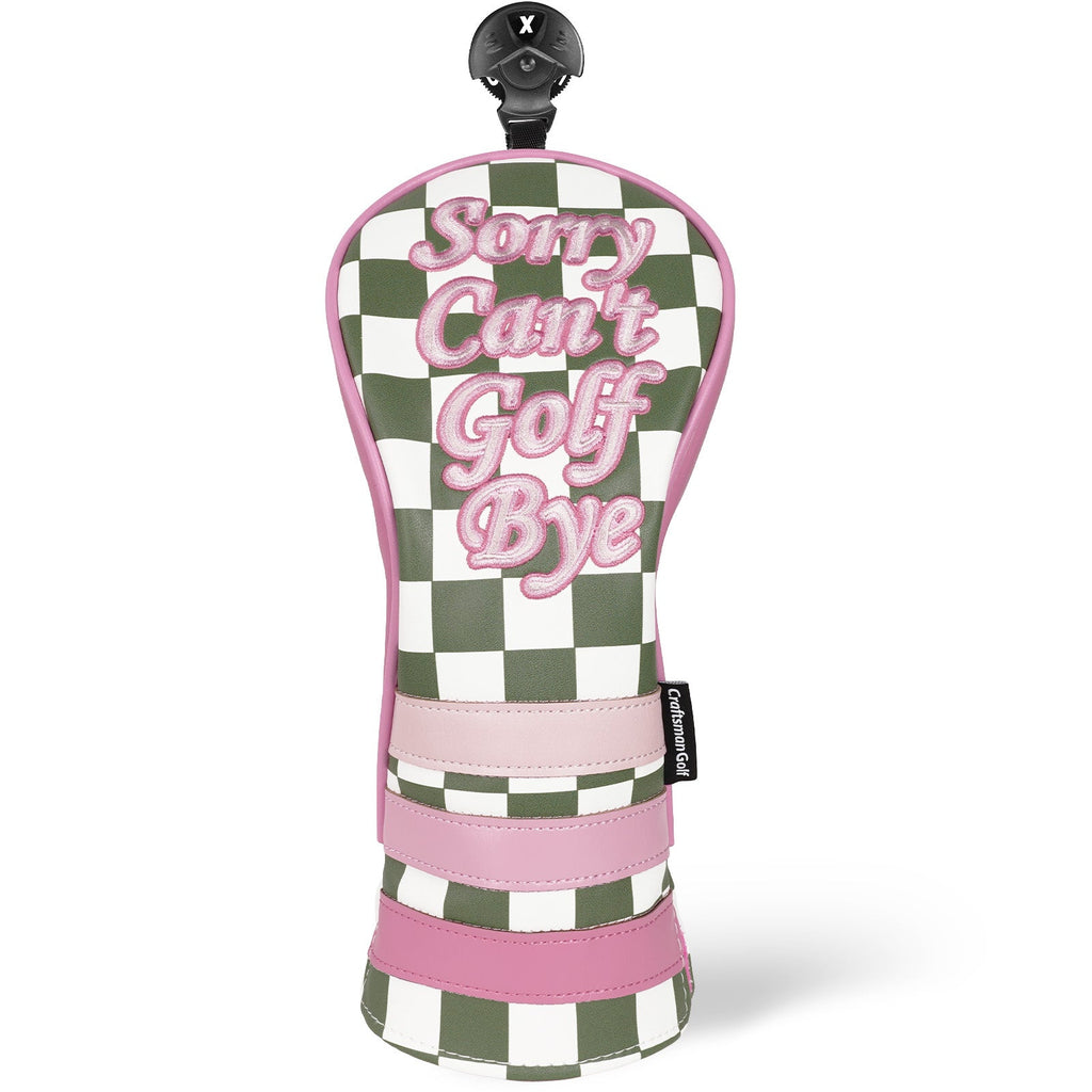 Green Pink Check Golf Headcover Set