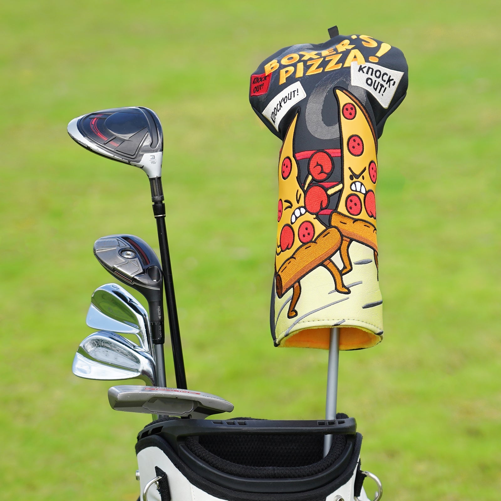 Black PU Boxer Pizza Driver Headcover