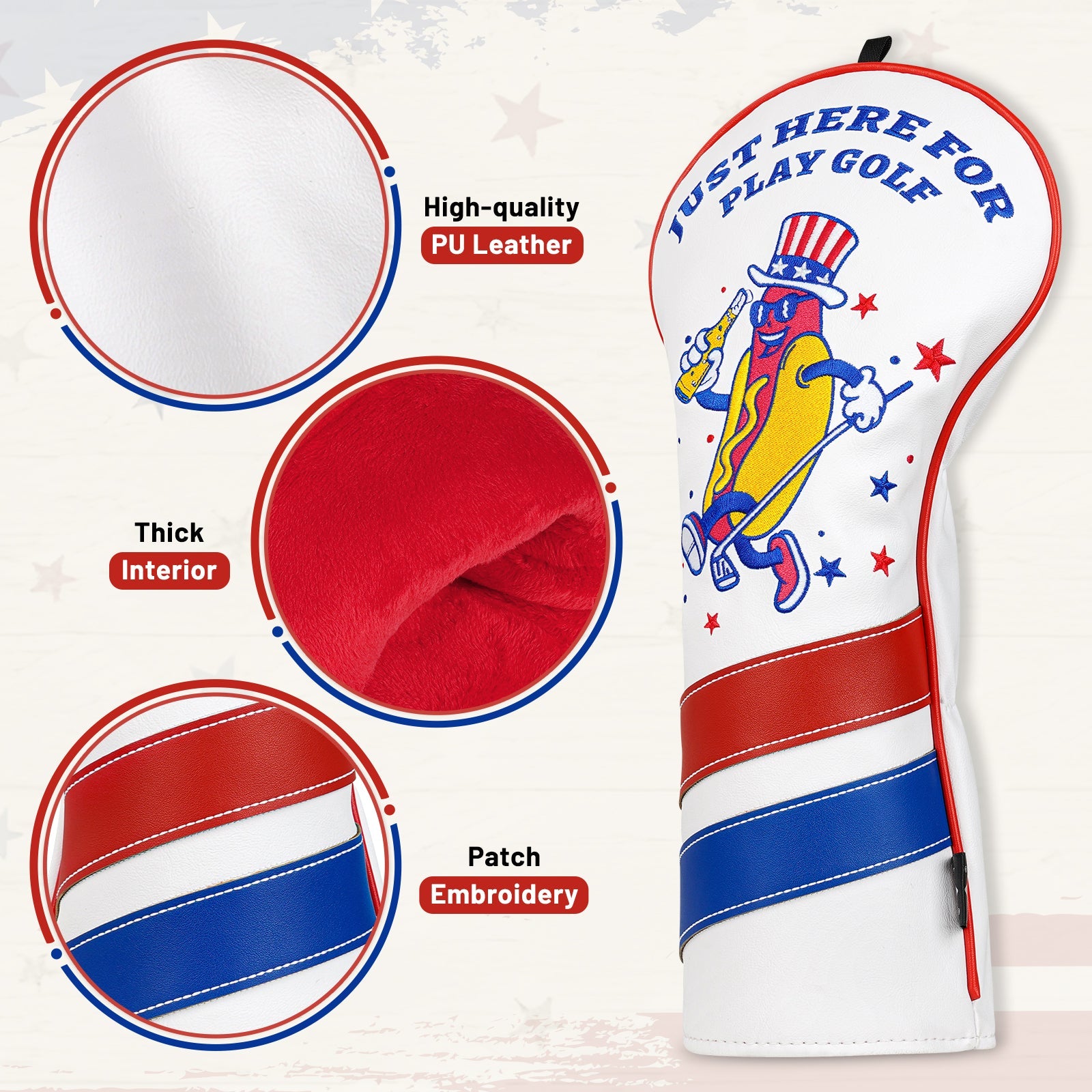 Hot Dog Embroidery Driver Headcover