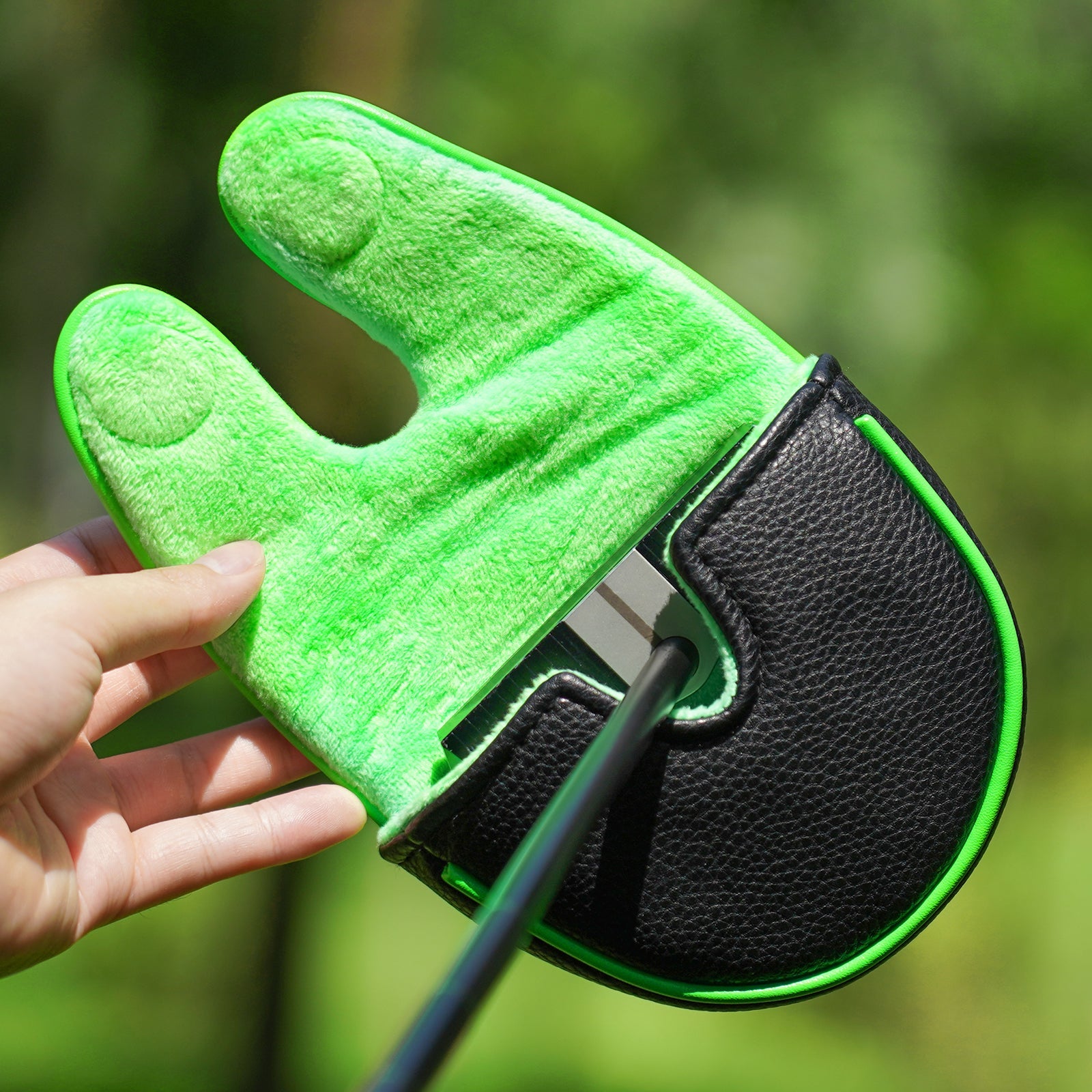 Purple Green HAHA Mallet Putter Golf Head Cover