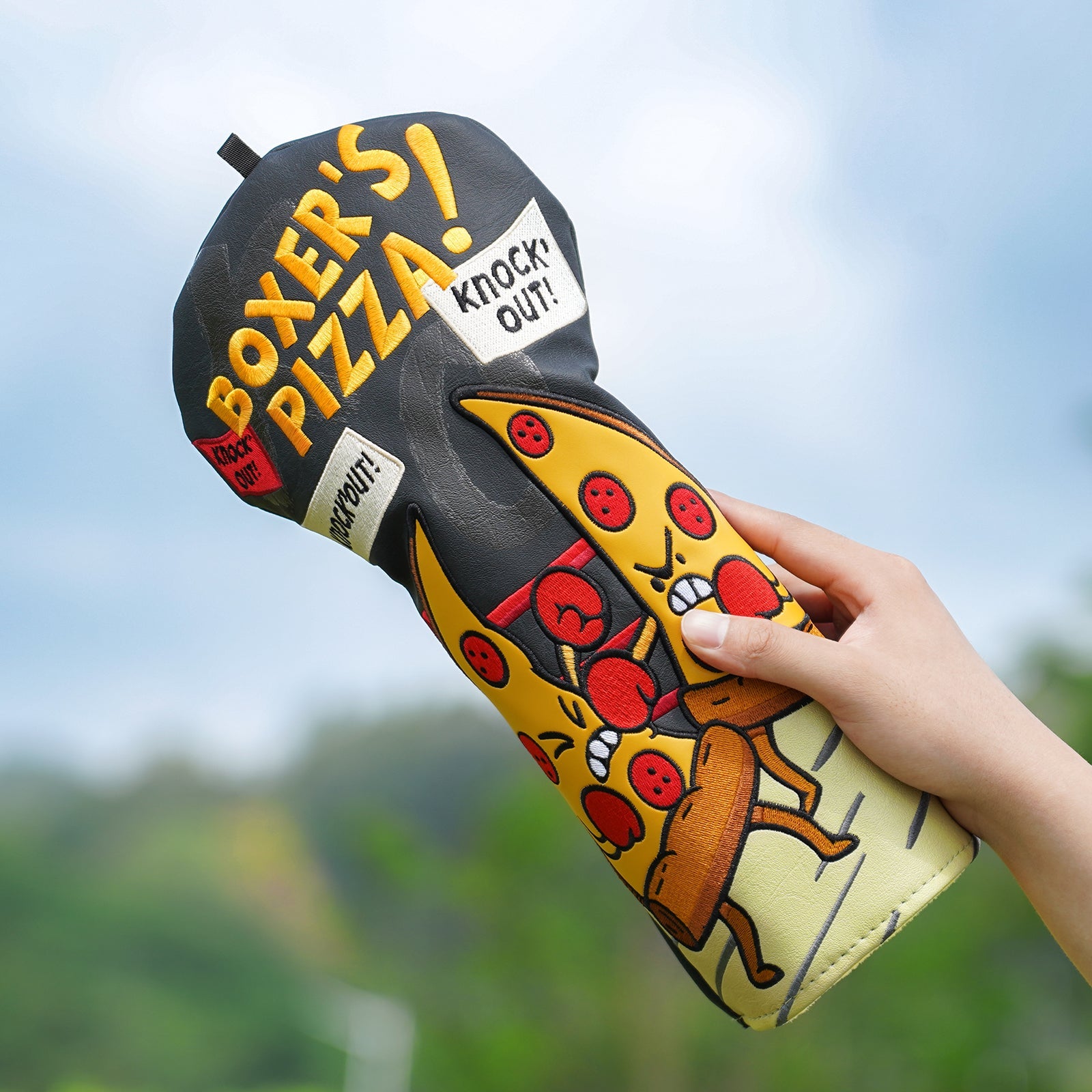 Black PU Boxer Pizza Driver Headcover