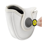 Perforated White Magnet Mallet Putter Cover