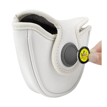 Perforated White Magnet Mallet Putter Cover