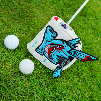 White PU Monster Fish Head Cover Set