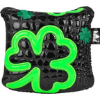 Black PU Crocodile Green Leaf Mallet Putter Head Cover