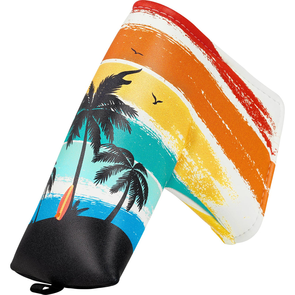 White PU Coconut Palm Golf Headcover Set