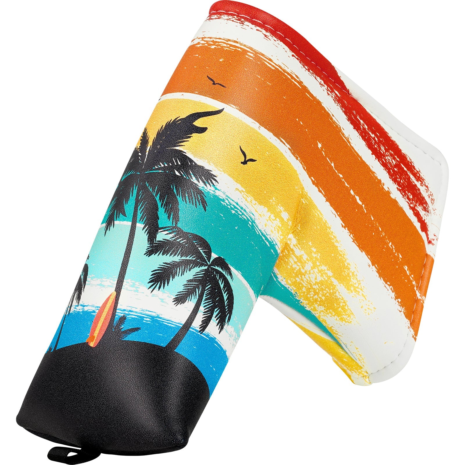 White PU Coconut Palm Golf Headcover Set