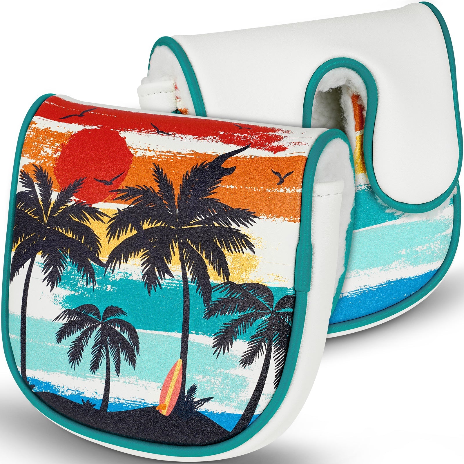 White PU Coconut Palm Golf Headcover Set