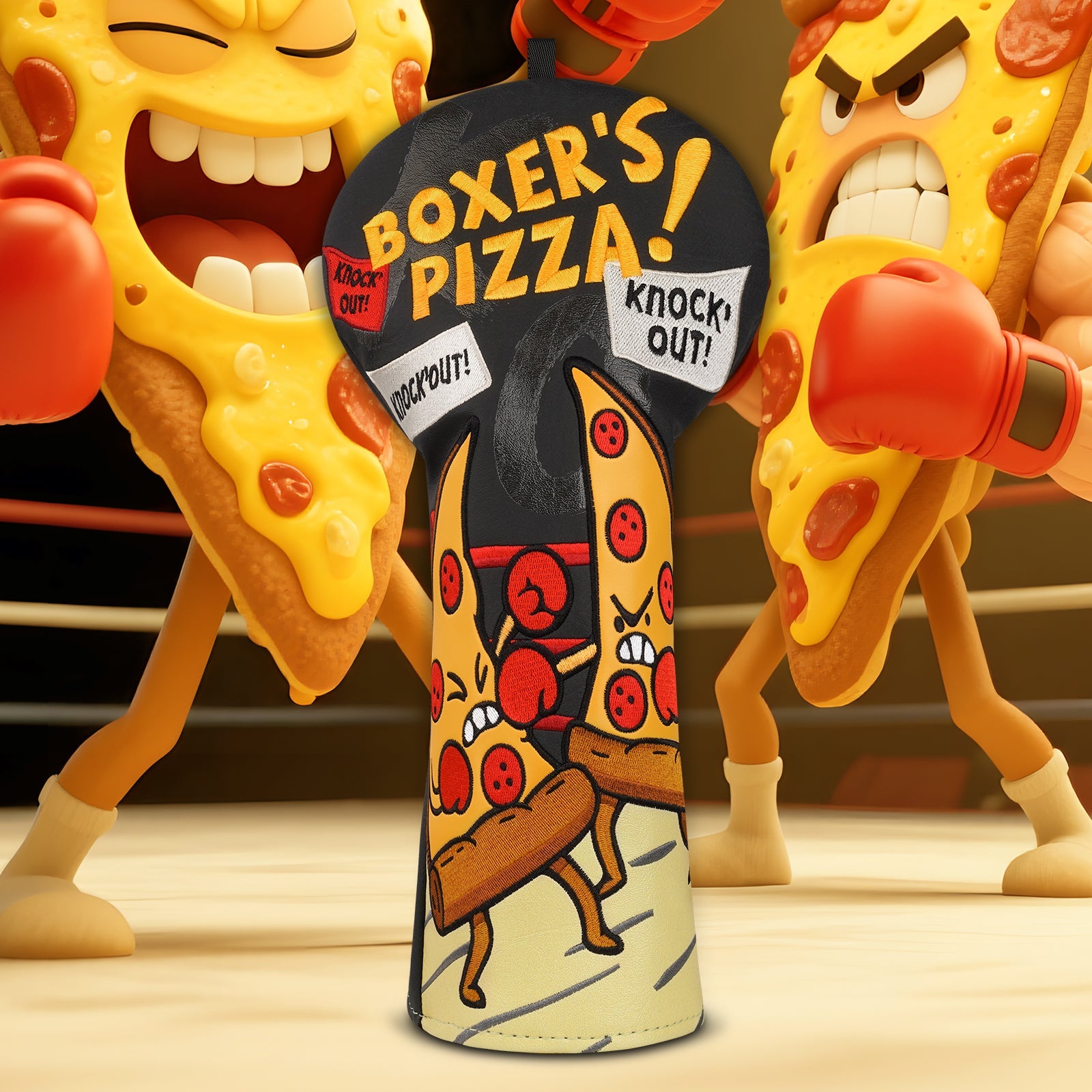 Black PU Boxer Pizza Driver Headcover