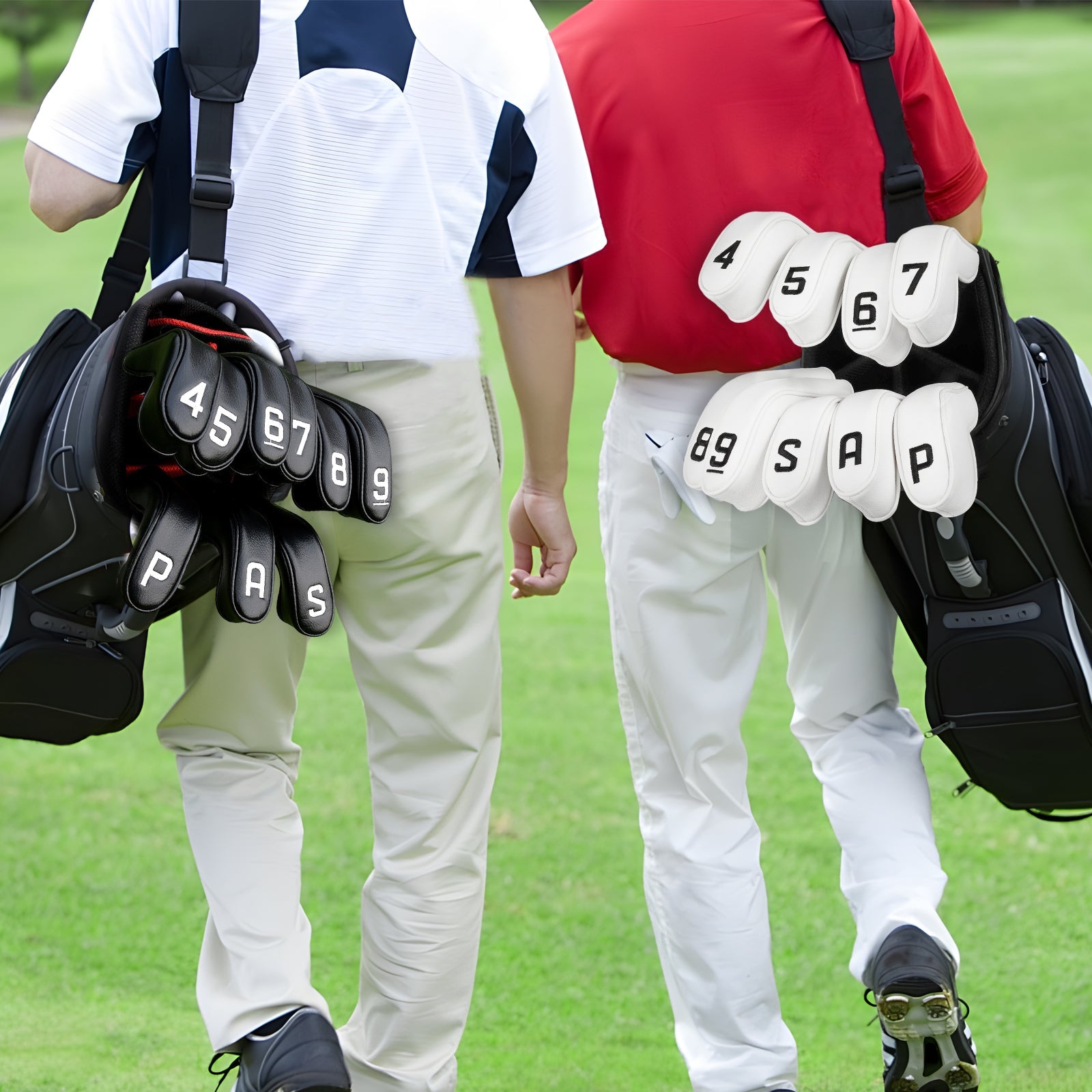 White PU Long Neck Zipper Iron Cover 9Pcs(4-9,P,A,S)