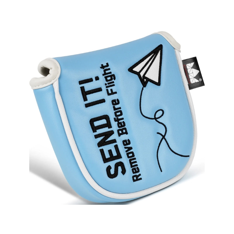 Paper Airplane Blue Square Mallet Putter Cover