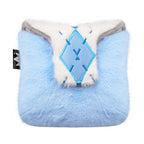 Elegant Blue & White Rhombus Square Mallet Putter Cover