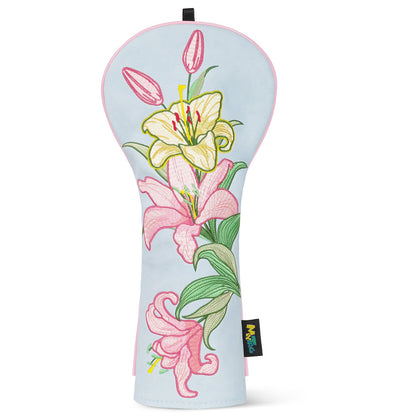 Blue PU Lily Driver Golf Headcover