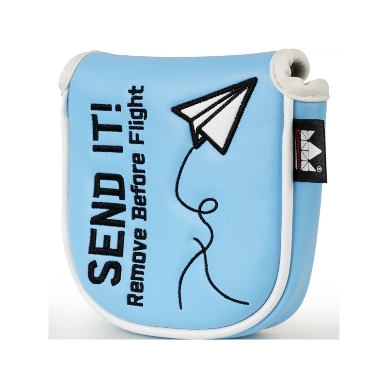 Paper Airplane Blue Square Mallet Putter Head Cover
