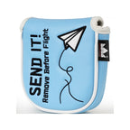 Paper Airplane Blue Square Mallet Putter Head Cover