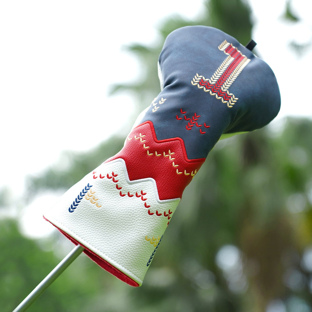 Blue Red White Tricolor Driver Golf Headcover