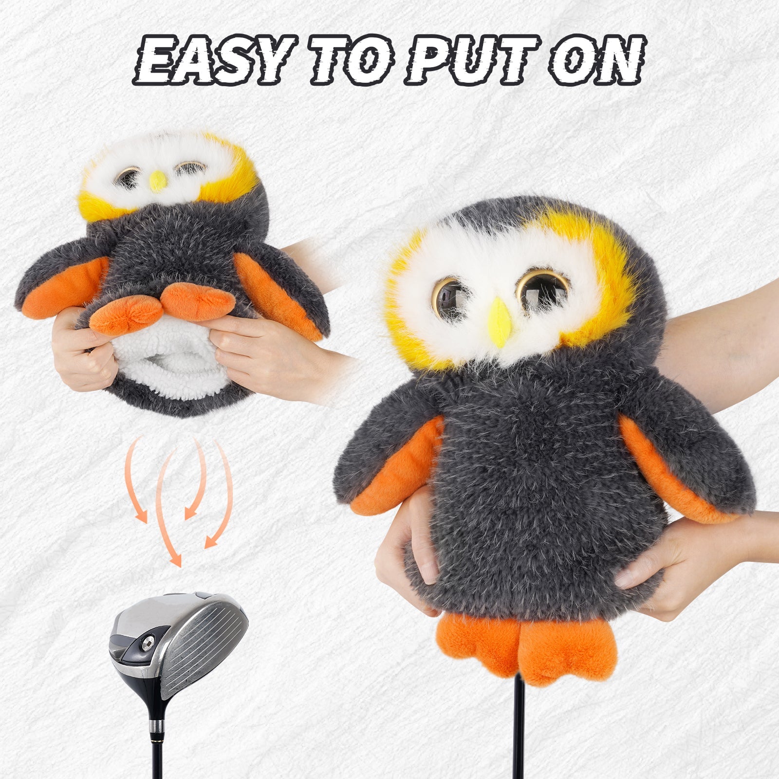Big-eyed Owl Plush Animal Golf Headcover