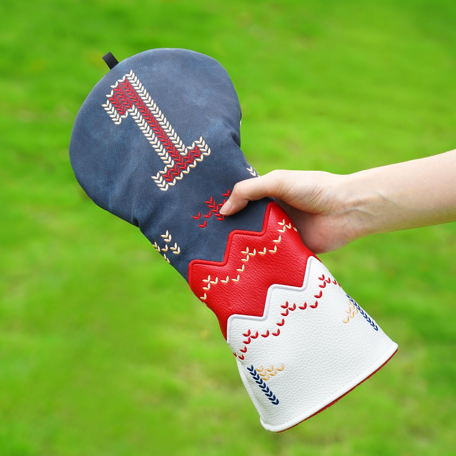 Blue Red White Tricolor Driver Golf Headcover