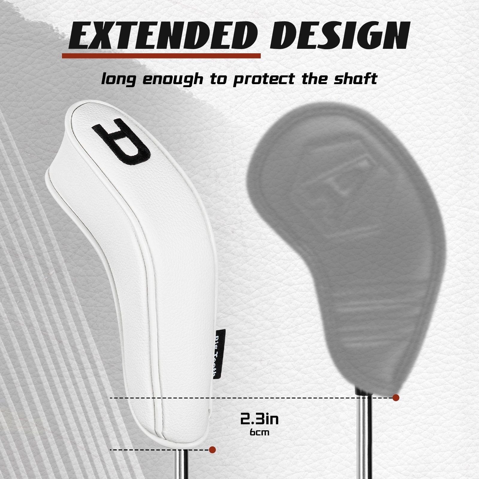 White PU Long Neck Zipper Iron Cover 9Pcs(4-9,P,A,S)