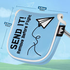 Paper Airplane Blue Square Mallet Putter Head Cover