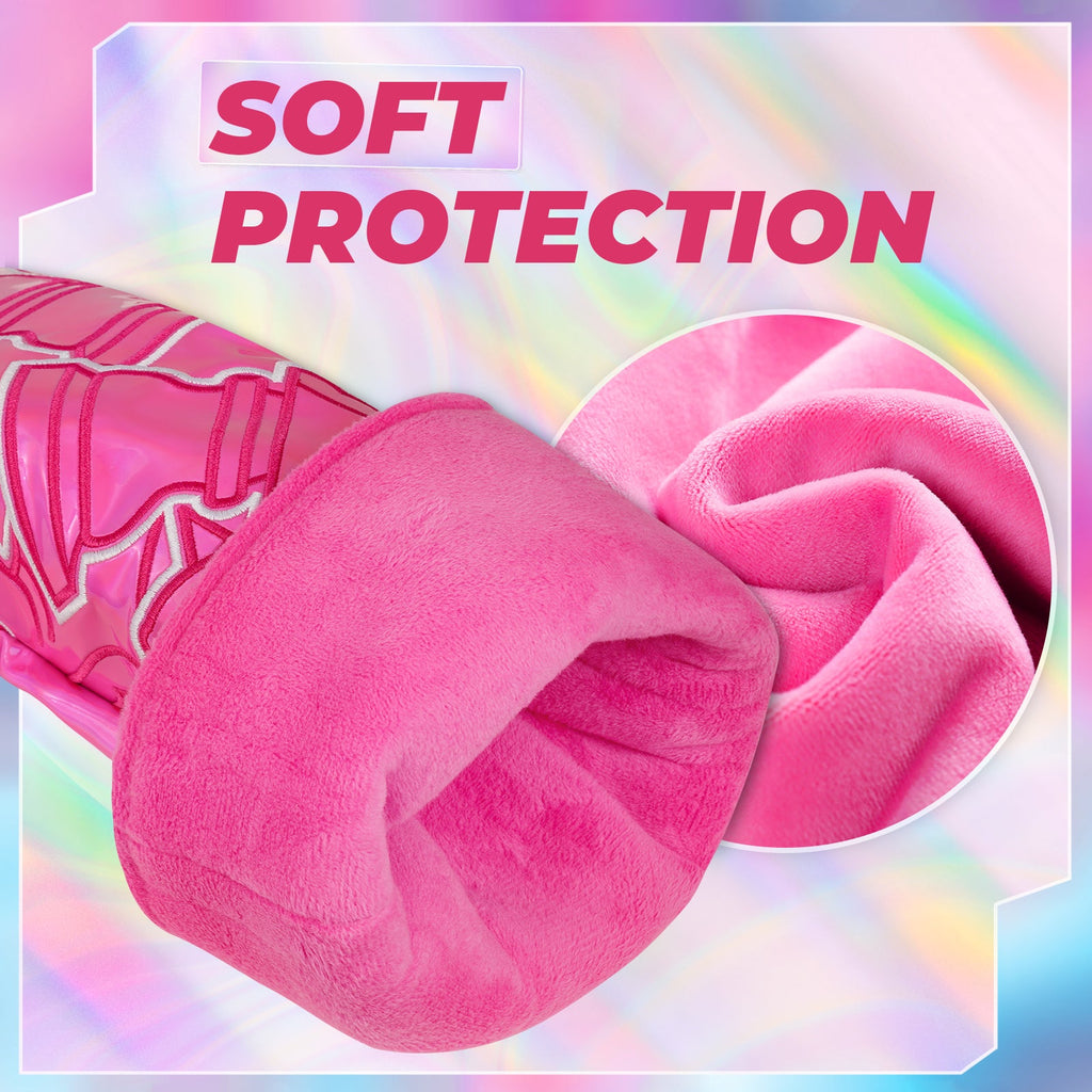 Pink Laser Unicorn Knight Embroidered Driver Head Cover