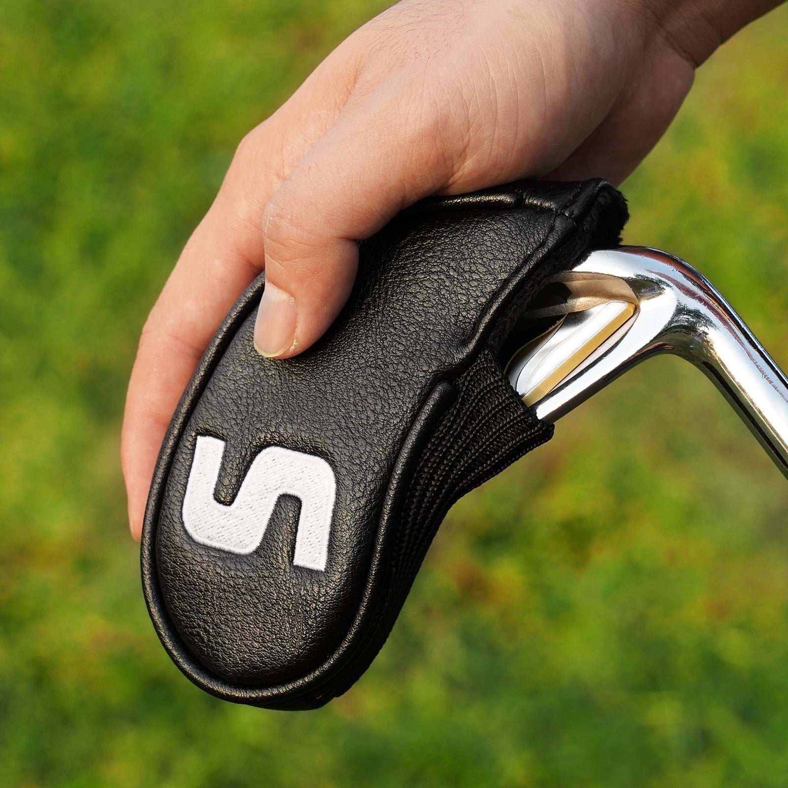 Balck Short Neck Iron Putter Head Cover 9pcs (4-9.P.A.S)